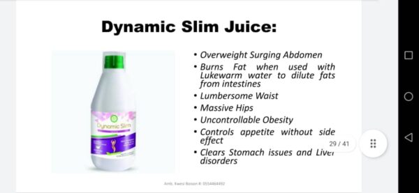 Dynamic Slim Juice -Burns Potbelly Fat, Controls Obesity, Stops Overweight Surging Abdomen, Clears Stomach Issues and Liver Disorders || Product Description || Product Dosage || Product Price || Seller's Phone Number To Call To Order/Inquire -[All Details Available Here]